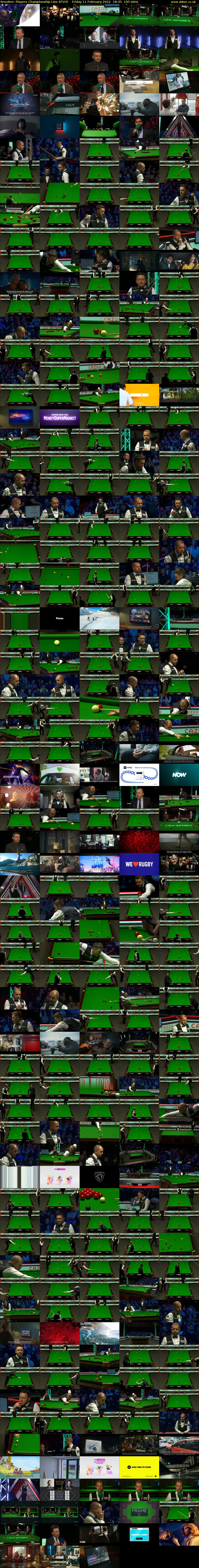 Snooker: Players Championship Live (ITV4) Friday 11 February 2022 18:45 - 22:00