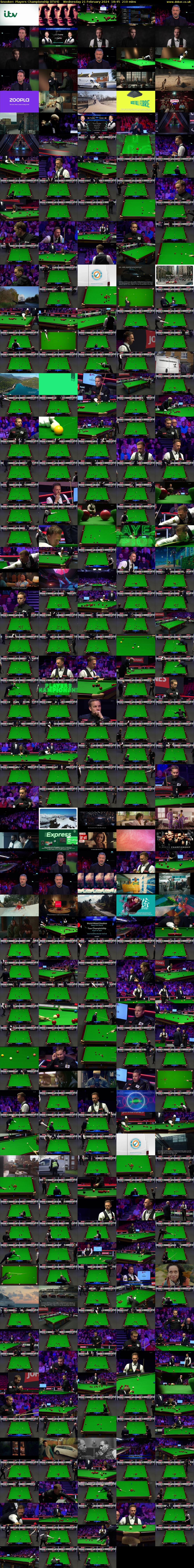 Snooker: Players Championship (ITV4) Wednesday 21 February 2024 18:45 - 22:15