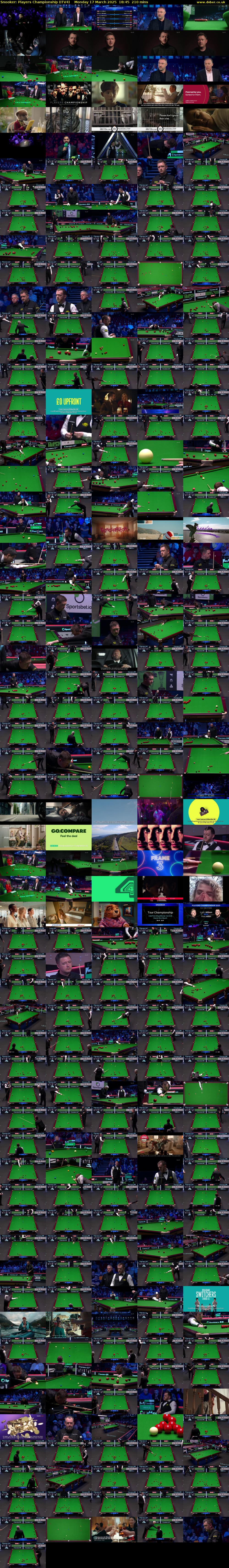 Snooker: Players Championship (ITV4) Monday 17 March 2025 18:45 - 22:15