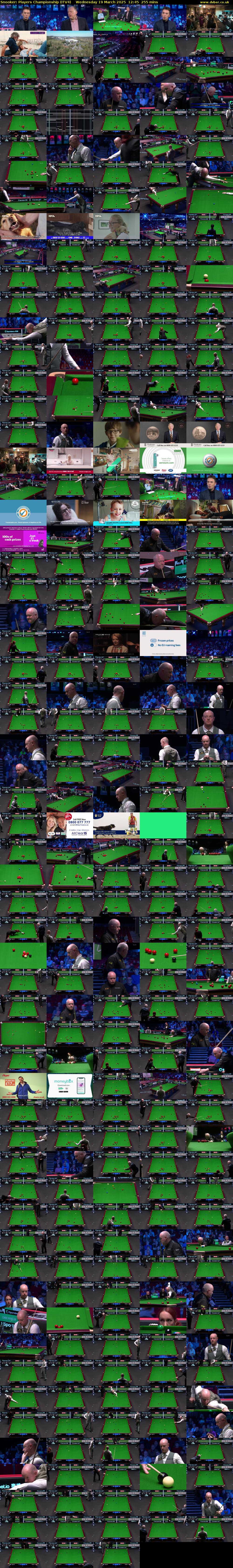 Snooker: Players Championship (ITV4) Wednesday 19 March 2025 12:45 - 17:00