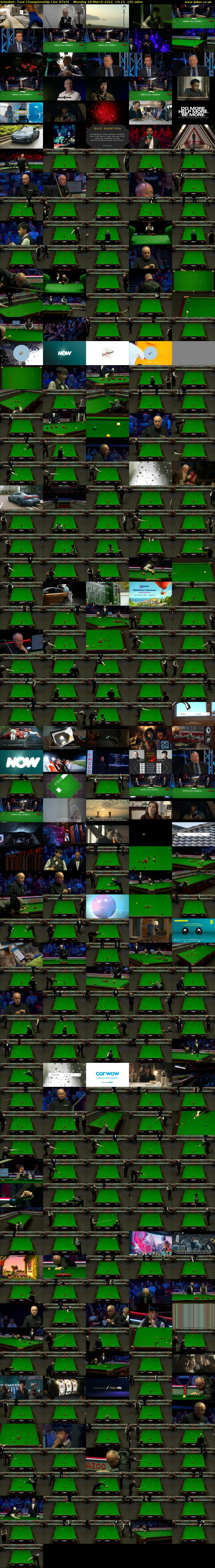 Snooker: Tour Championship Live (ITV4) Monday 28 March 2022 19:15 - 22:30