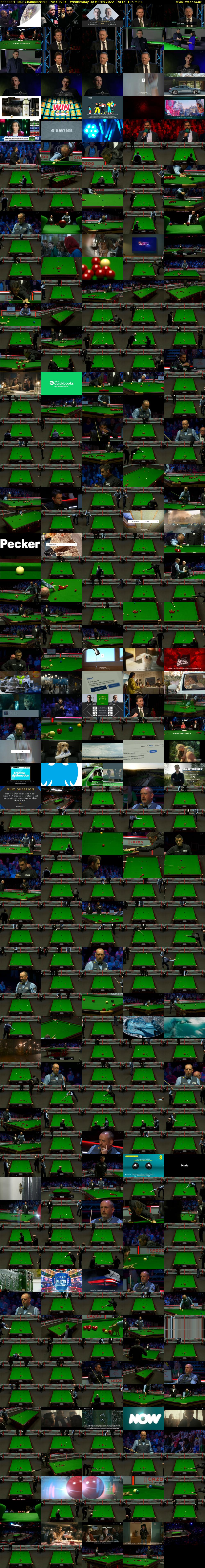 Snooker: Tour Championship Live (ITV4) Wednesday 30 March 2022 19:15 - 22:30