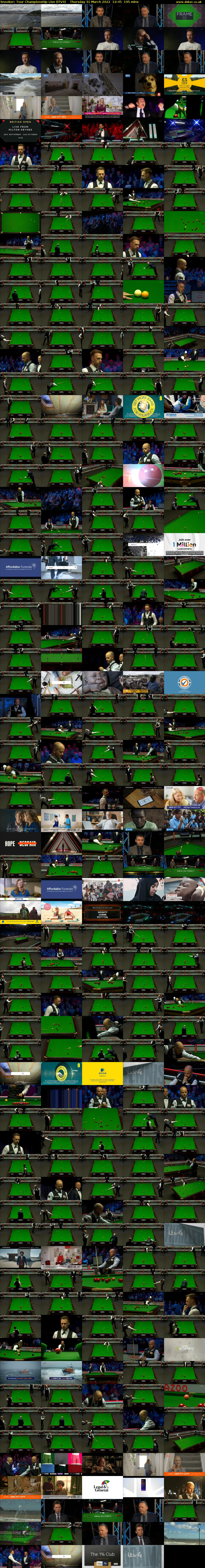 Snooker: Tour Championship Live (ITV4) Thursday 31 March 2022 12:45 - 16:00