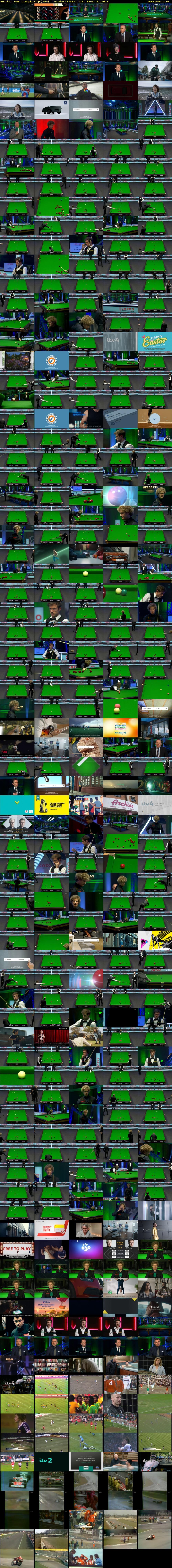 Snooker: Tour Championship (ITV4) Tuesday 23 March 2021 18:45 - 22:30