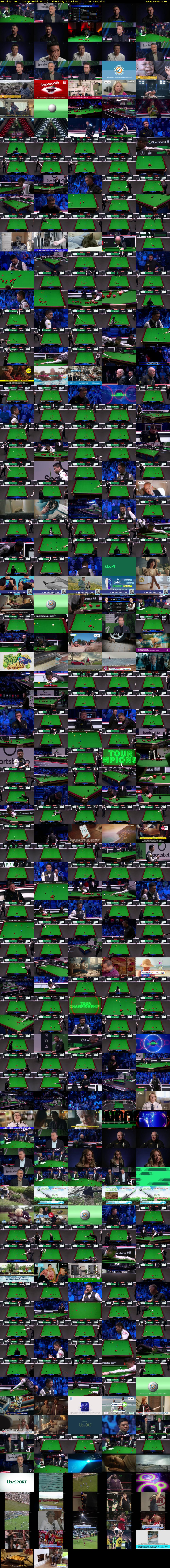 Snooker: Tour Championship (ITV4) Thursday 3 April 2025 12:45 - 16:30