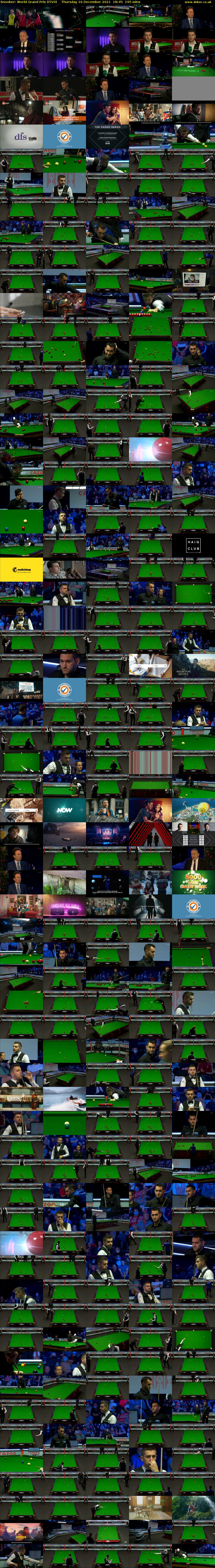 Snooker: World Grand Prix (ITV4) Thursday 16 December 2021 18:45 - 22:00