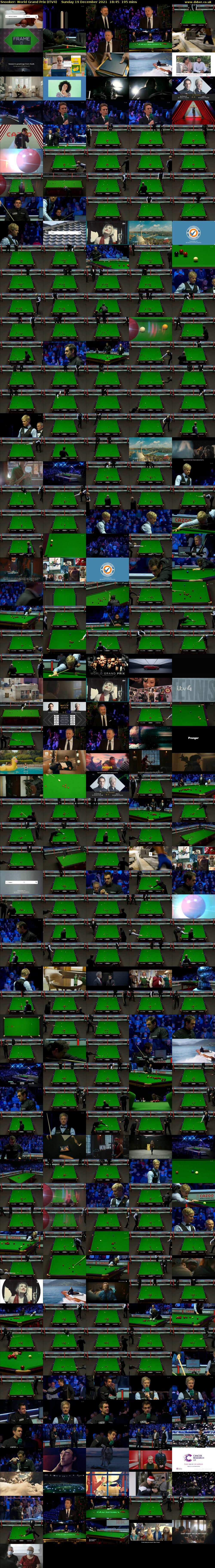 Snooker: World Grand Prix (ITV4) Sunday 19 December 2021 18:45 - 22:00