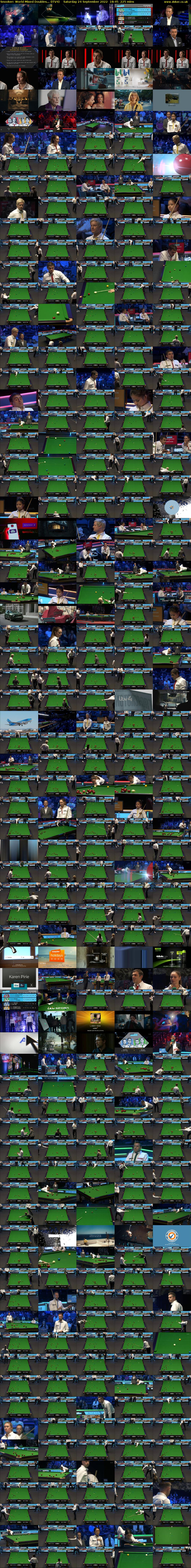 Snooker: World Mixed Doubles... (ITV4) Saturday 24 September 2022 18:45 - 22:30