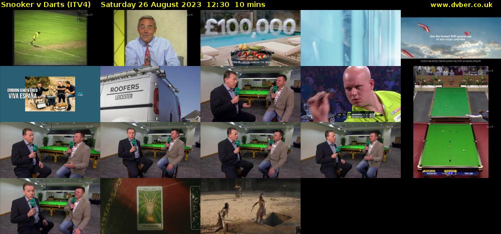 Snooker v Darts (ITV4) Saturday 26 August 2023 12:30 - 12:40