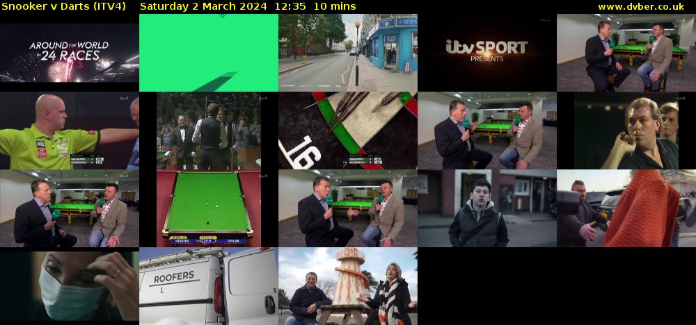 Snooker v Darts (ITV4) Saturday 2 March 2024 12:35 - 12:45