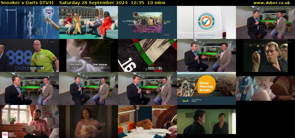 Snooker v Darts (ITV4) Saturday 28 September 2024 12:35 - 12:45