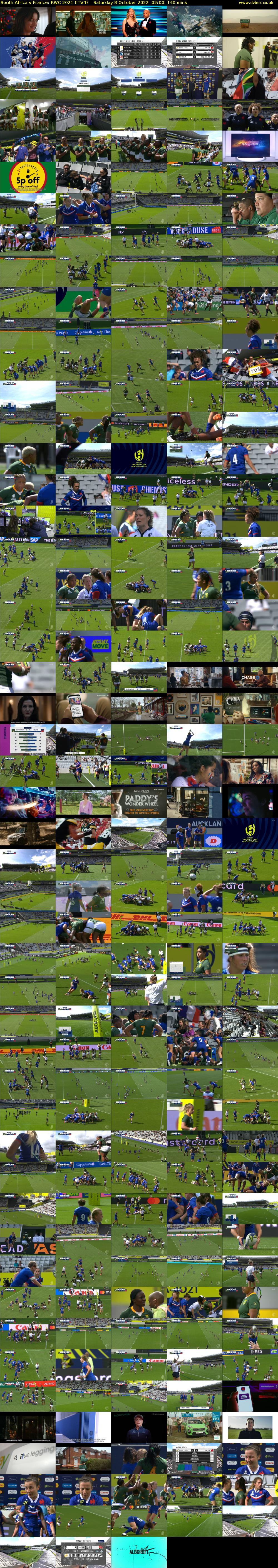 South Africa v France: RWC 2021 (ITV4) Saturday 8 October 2022 02:00 - 04:20