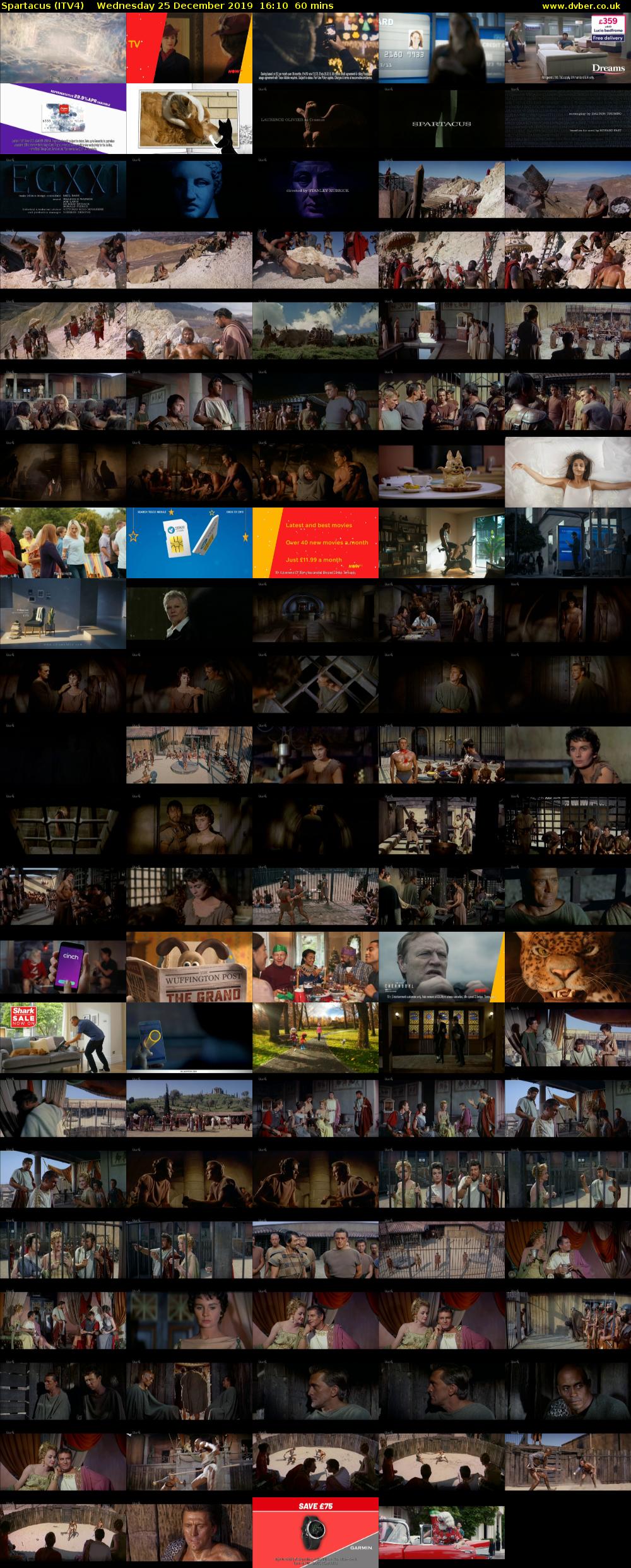 Spartacus (ITV4) Wednesday 25 December 2019 16:10 - 17:10