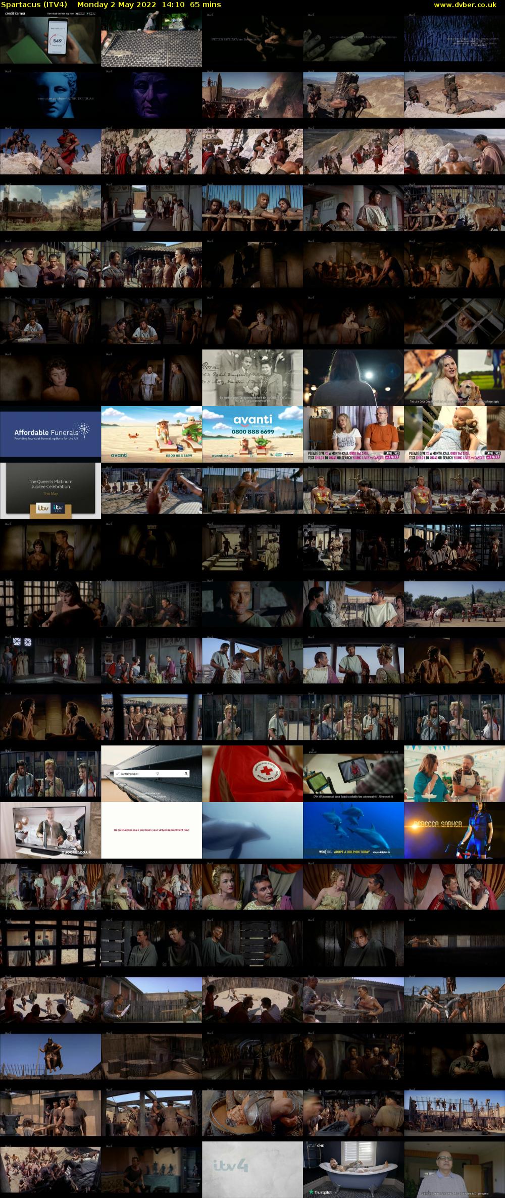 Spartacus (ITV4) Monday 2 May 2022 14:10 - 15:15