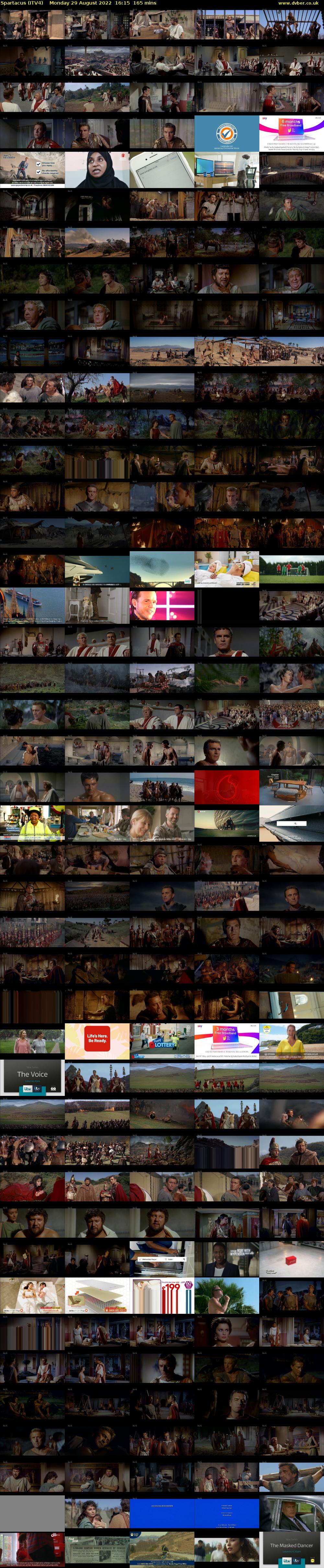 Spartacus (ITV4) Monday 29 August 2022 16:15 - 19:00