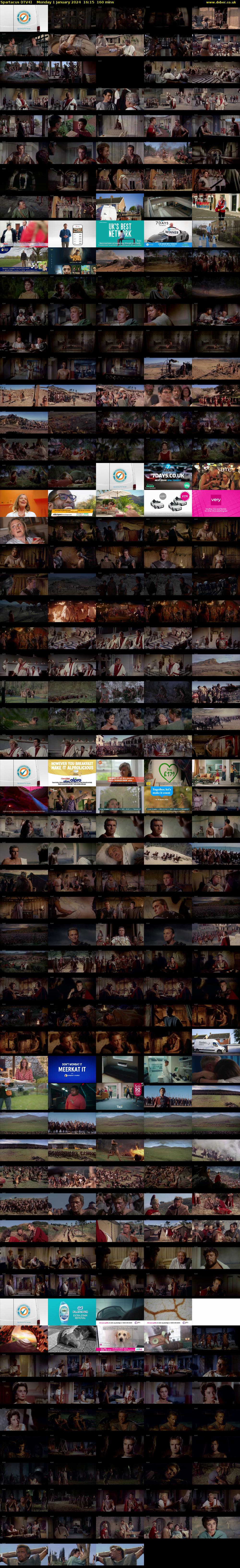 Spartacus (ITV4) Monday 1 January 2024 16:15 - 18:55