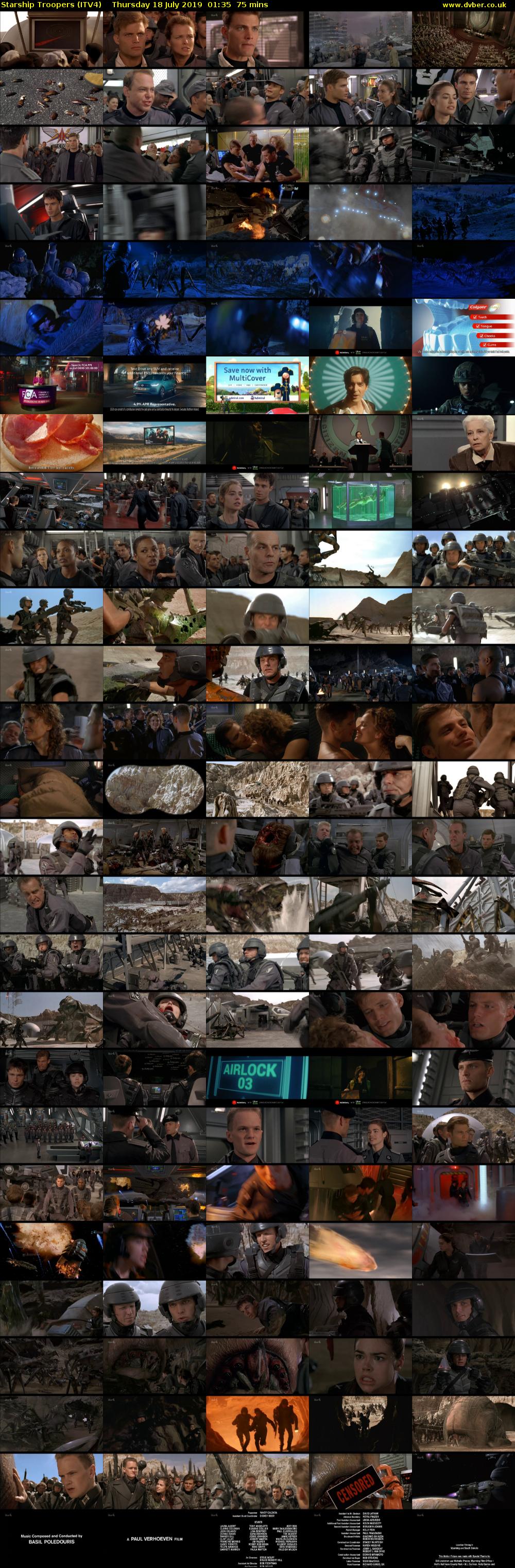 Starship Troopers (ITV4) Thursday 18 July 2019 01:35 - 02:50