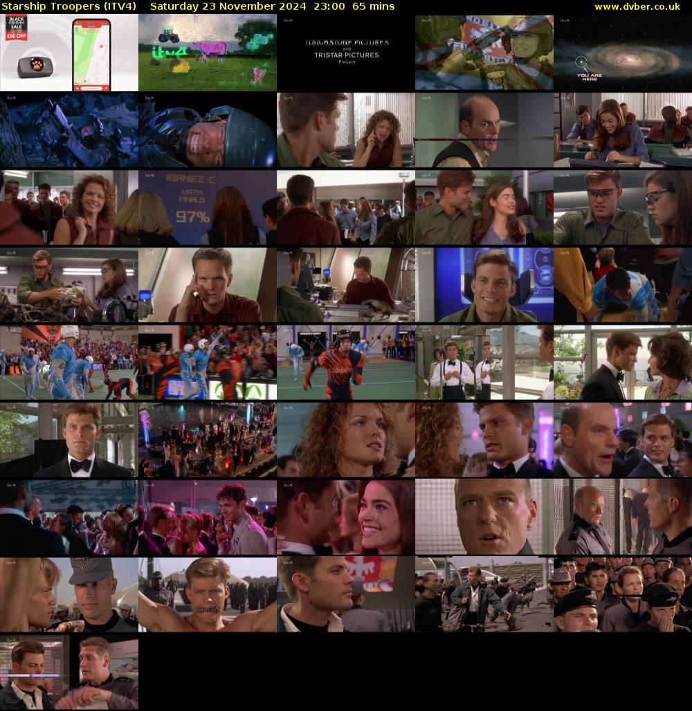 Starship Troopers (ITV4) Saturday 23 November 2024 23:00 - 00:05