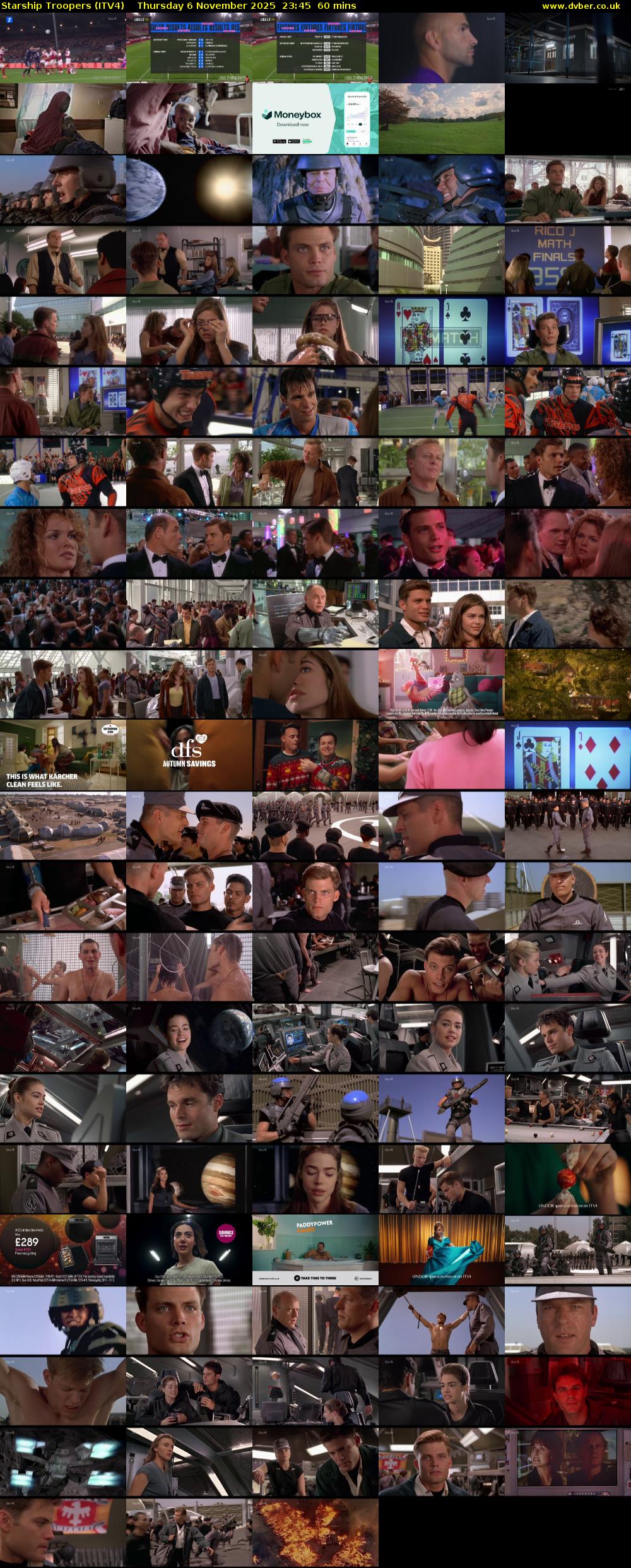 Starship Troopers (ITV4) Thursday 6 November 2025 23:45 - 00:45