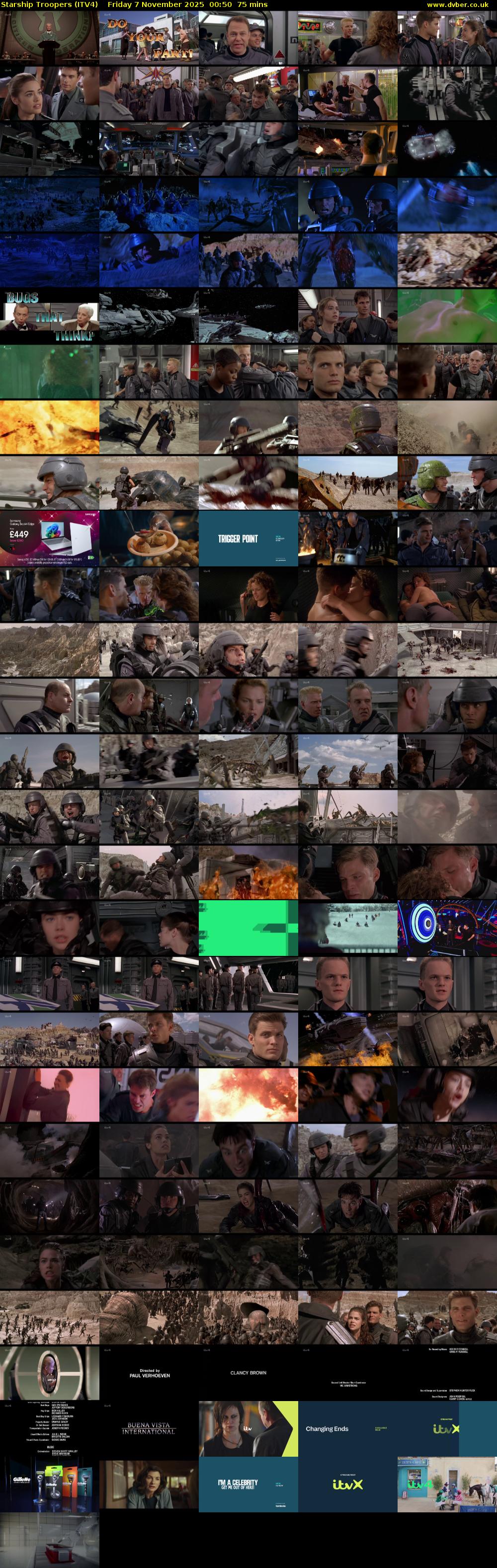 Starship Troopers (ITV4) Friday 7 November 2025 00:50 - 02:05