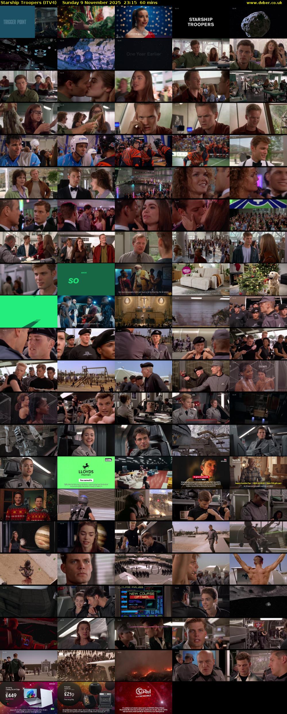 Starship Troopers (ITV4) Sunday 9 November 2025 23:15 - 00:15