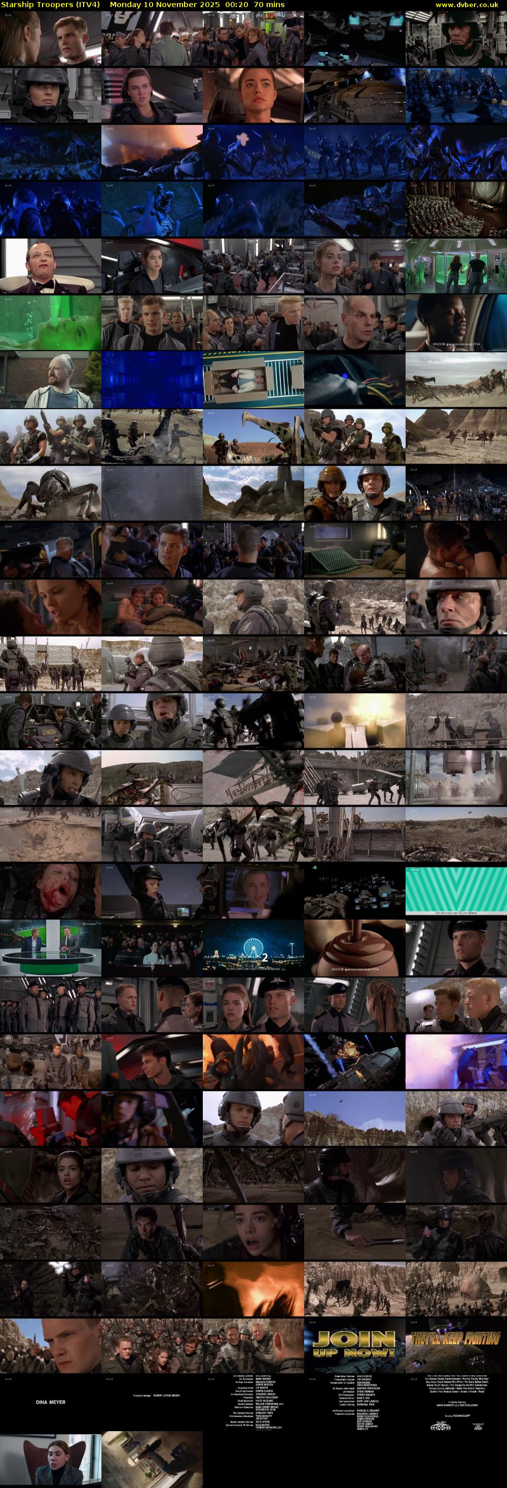 Starship Troopers (ITV4) Monday 10 November 2025 00:20 - 01:30