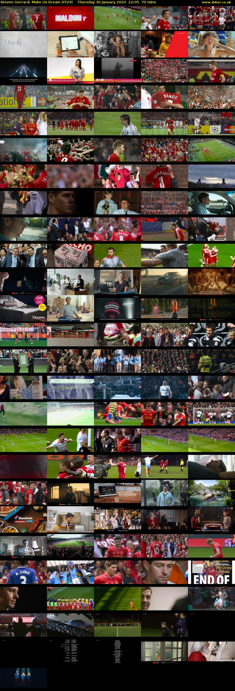 Steven Gerrard: Make Us Dream (ITV4) Thursday 30 January 2020 22:05 - 23:15