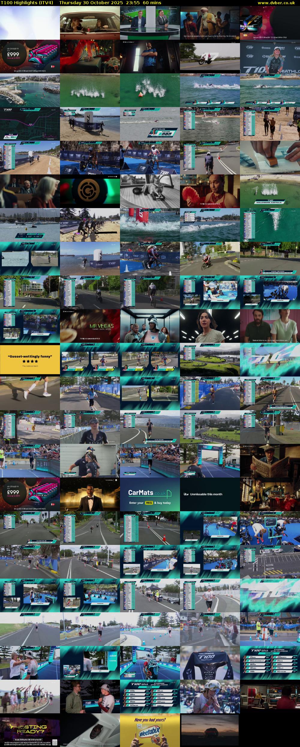 T100 Highlights (ITV4) Thursday 30 October 2025 23:55 - 00:55