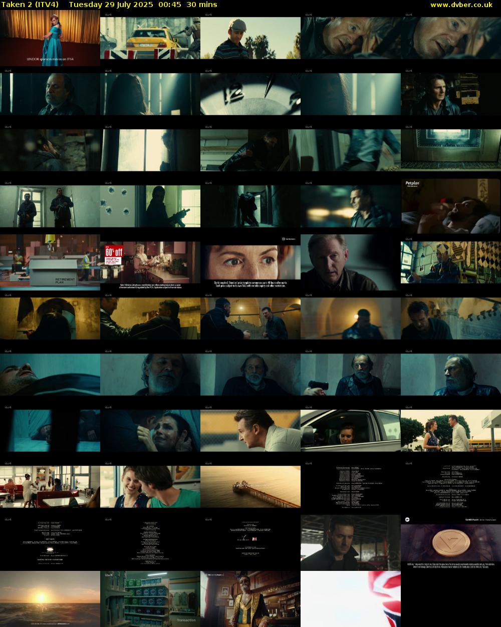Taken 2 (ITV4) Tuesday 29 July 2025 00:45 - 01:15