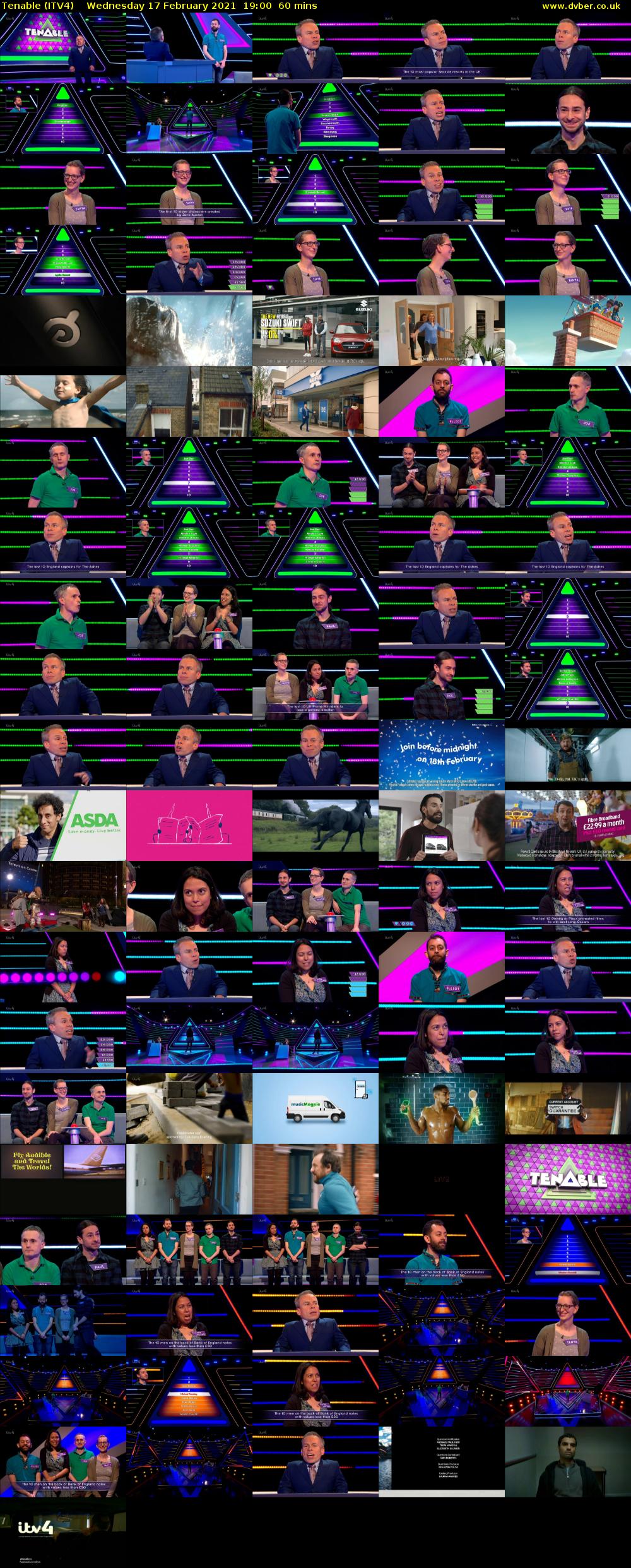 Tenable (ITV4) Wednesday 17 February 2021 19:00 - 20:00