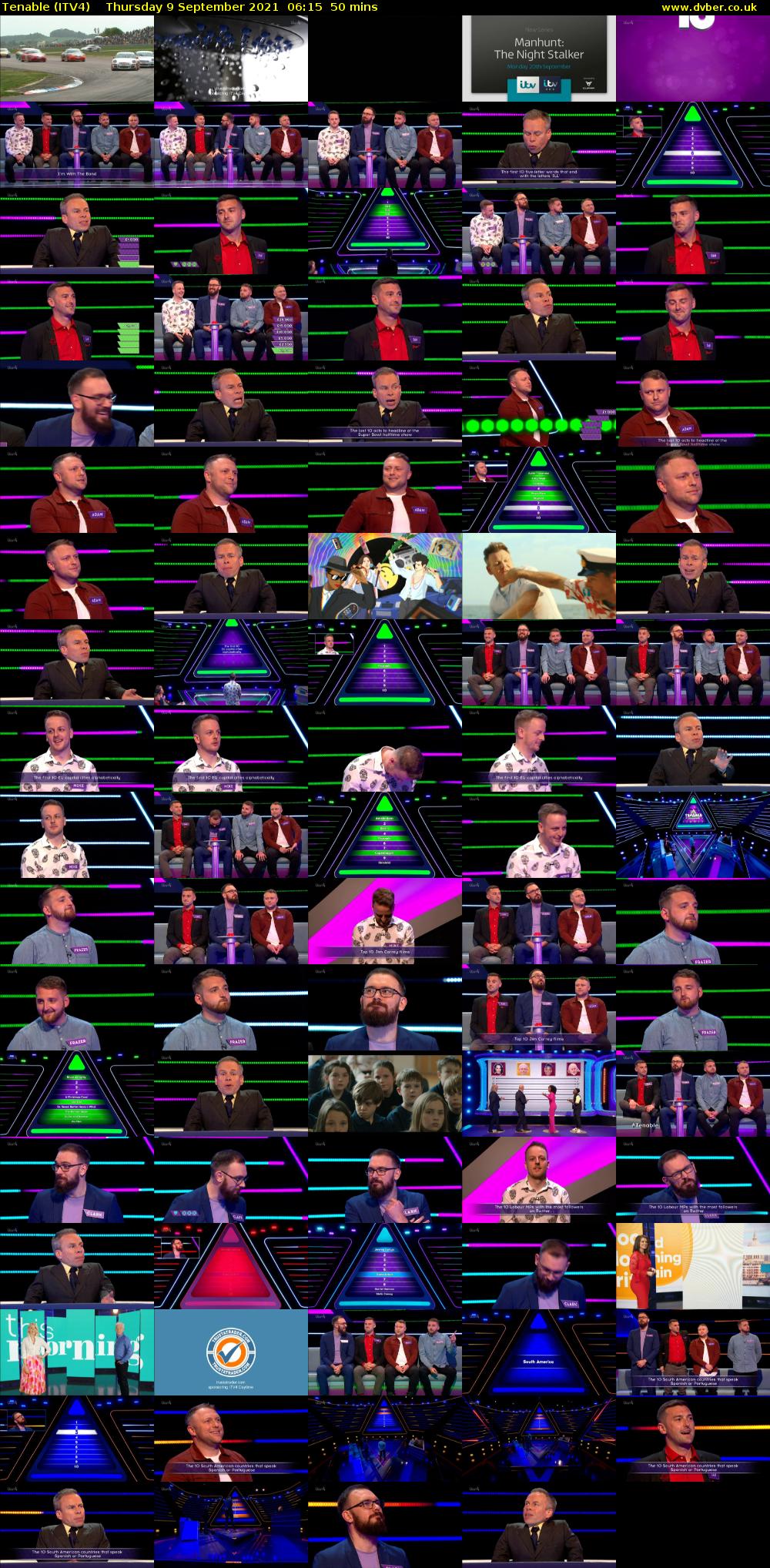 Tenable (ITV4) Thursday 9 September 2021 06:15 - 07:05