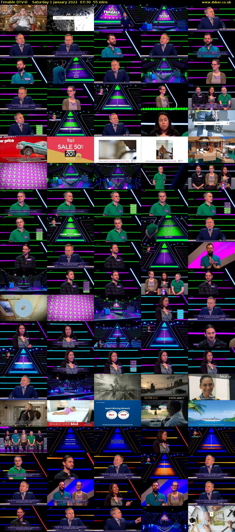 Tenable (ITV4) Saturday 1 January 2022 07:30 - 08:25