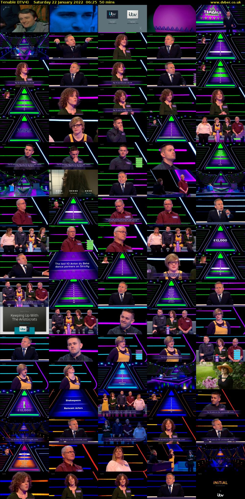 Tenable (ITV4) Saturday 22 January 2022 06:25 - 07:15