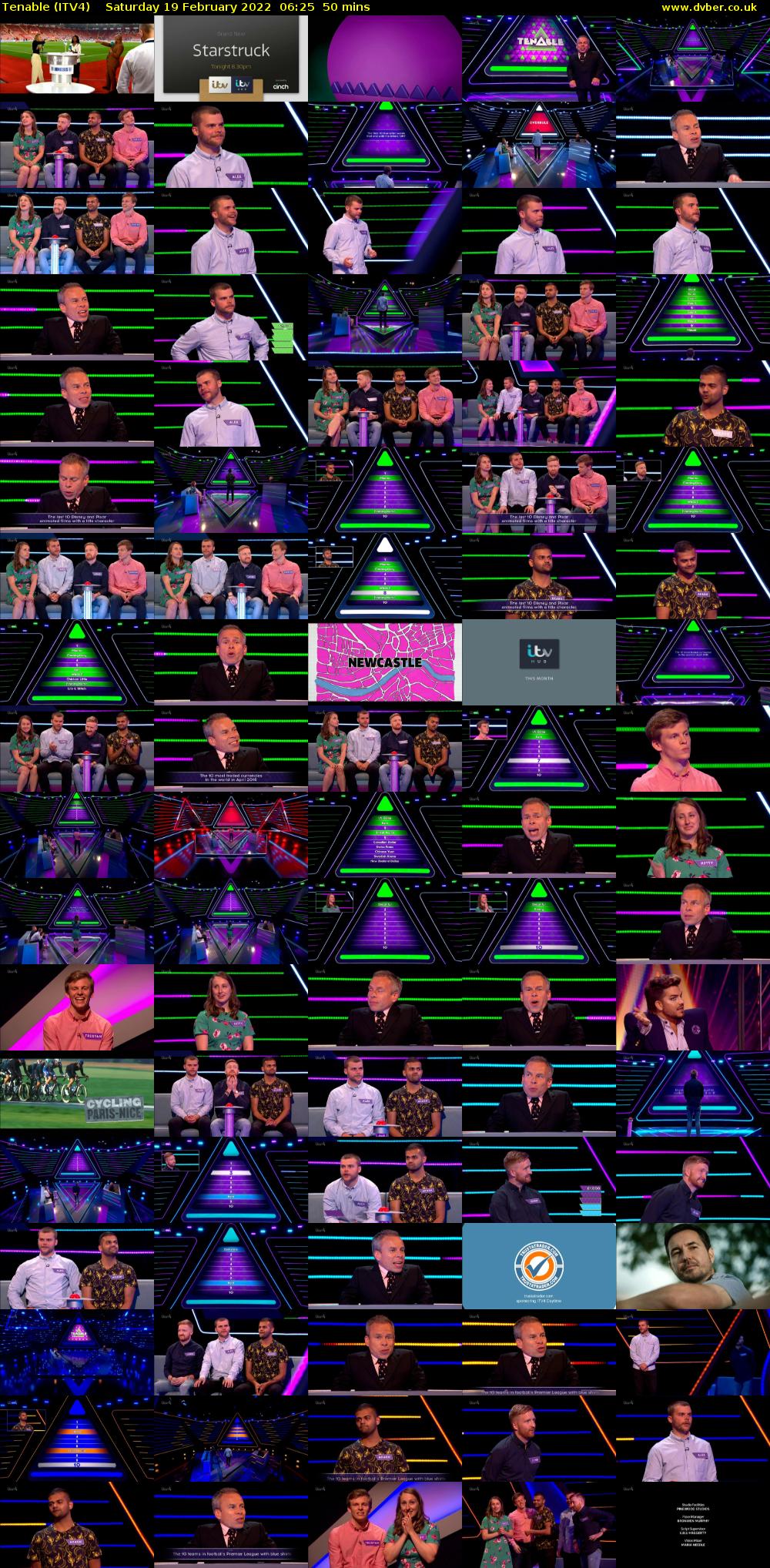 Tenable (ITV4) Saturday 19 February 2022 06:25 - 07:15