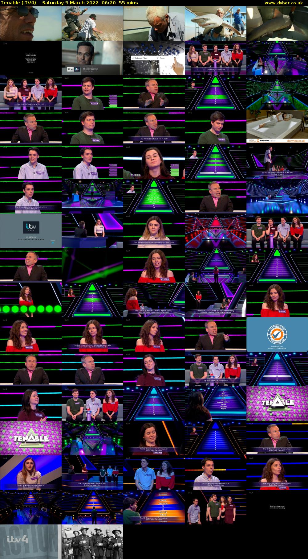 Tenable (ITV4) Saturday 5 March 2022 06:20 - 07:15