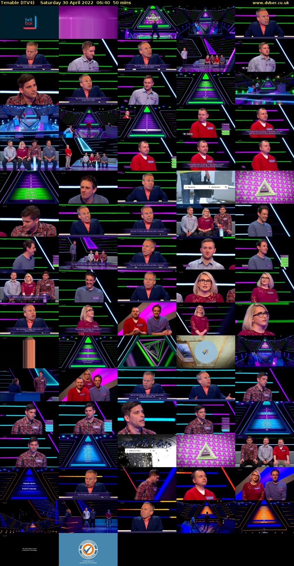 Tenable (ITV4) Saturday 30 April 2022 06:40 - 07:30