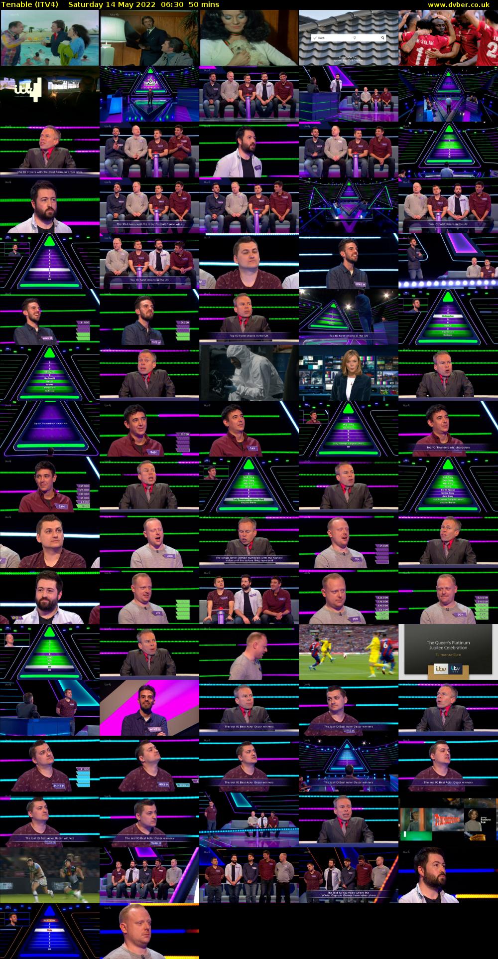 Tenable (ITV4) Saturday 14 May 2022 06:30 - 07:20