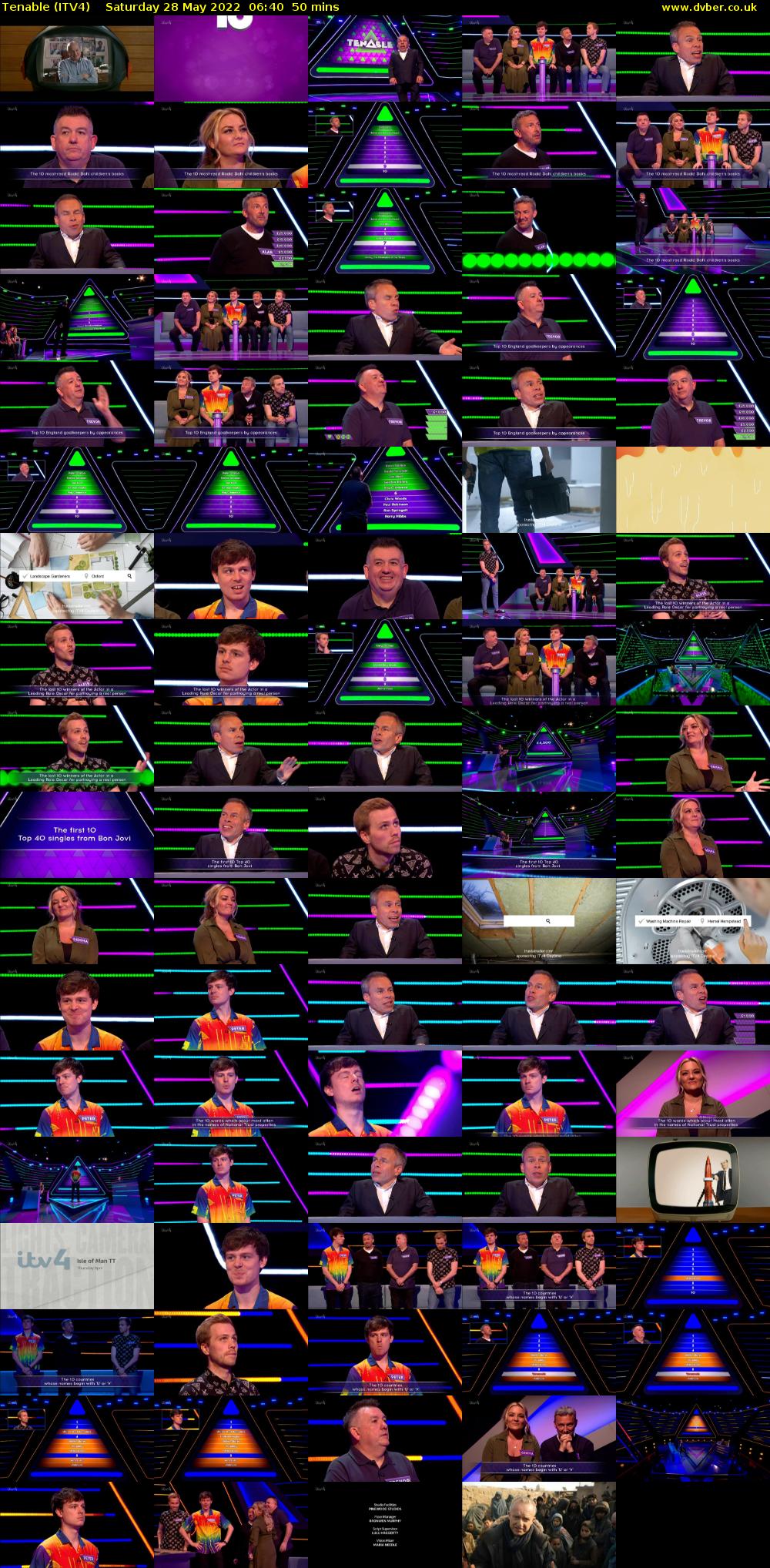 Tenable (ITV4) Saturday 28 May 2022 06:40 - 07:30