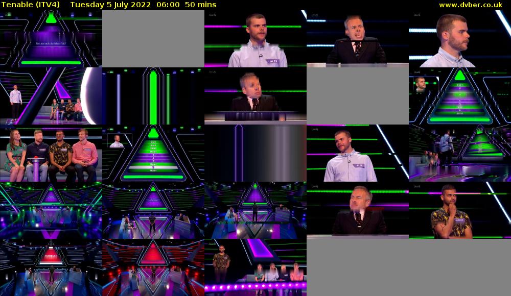 Tenable (ITV4) Tuesday 5 July 2022 06:00 - 06:50