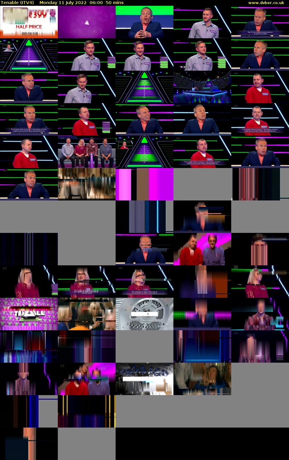 Tenable (ITV4) Monday 11 July 2022 06:00 - 06:50