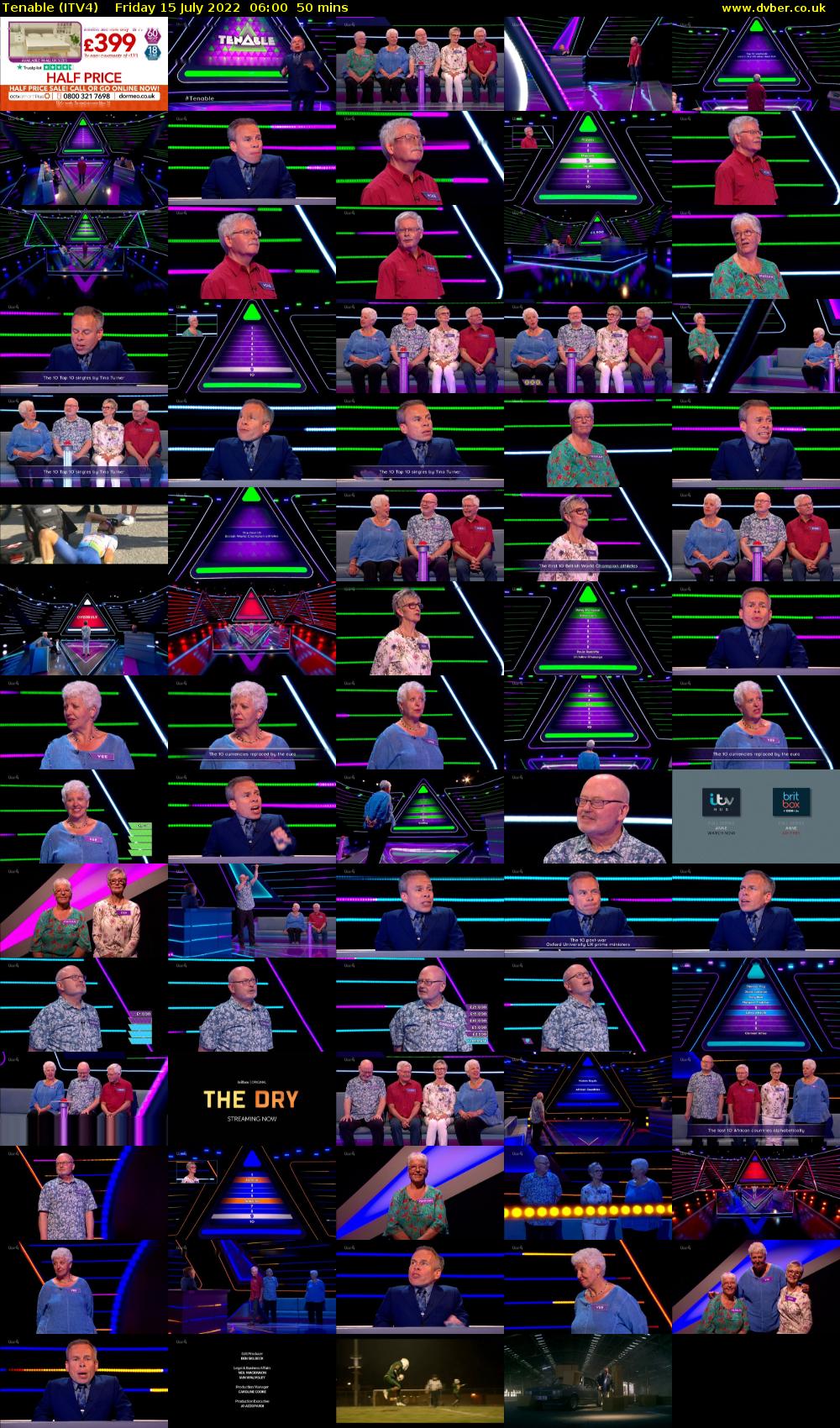 Tenable (ITV4) Friday 15 July 2022 06:00 - 06:50