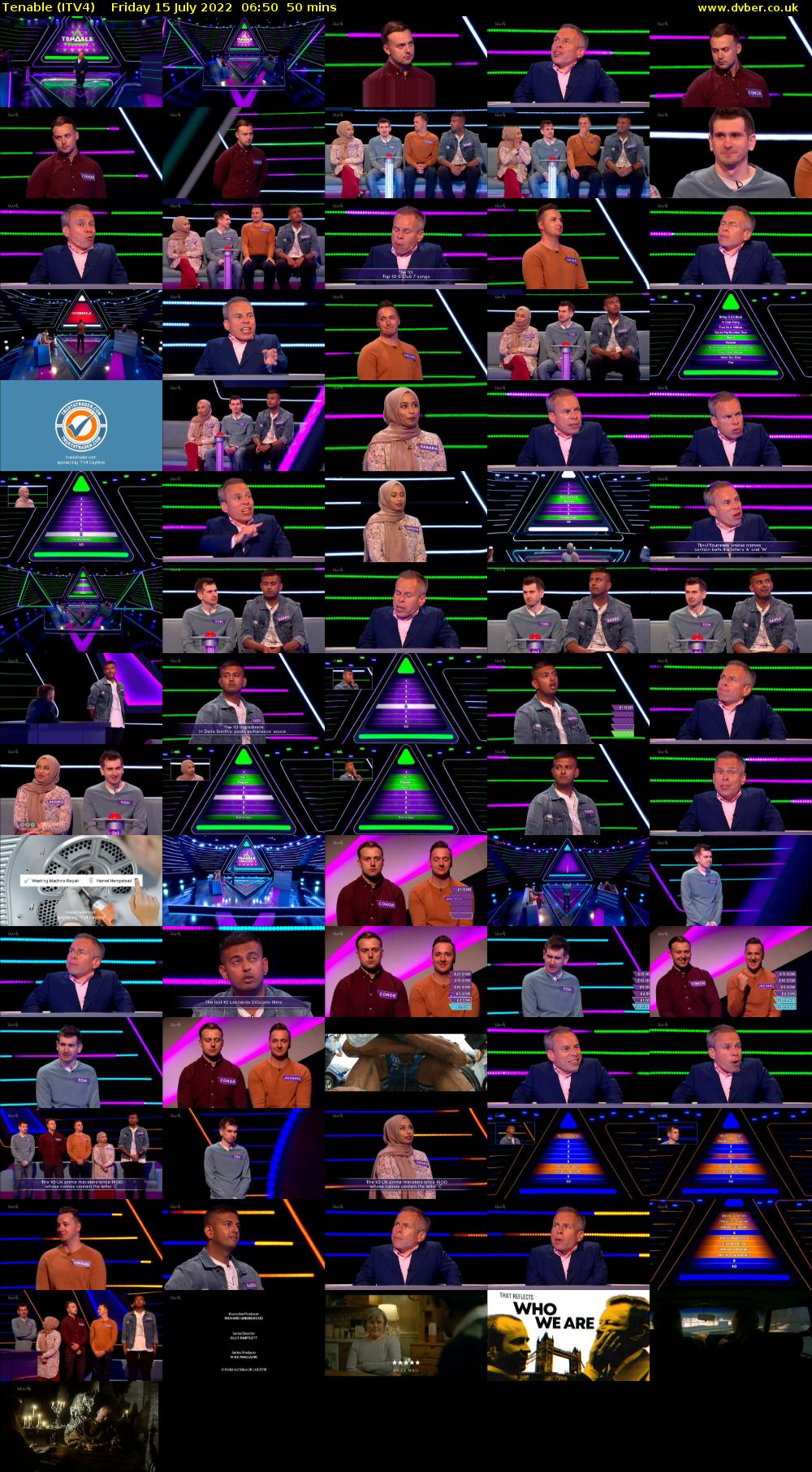 Tenable (ITV4) Friday 15 July 2022 06:50 - 07:40