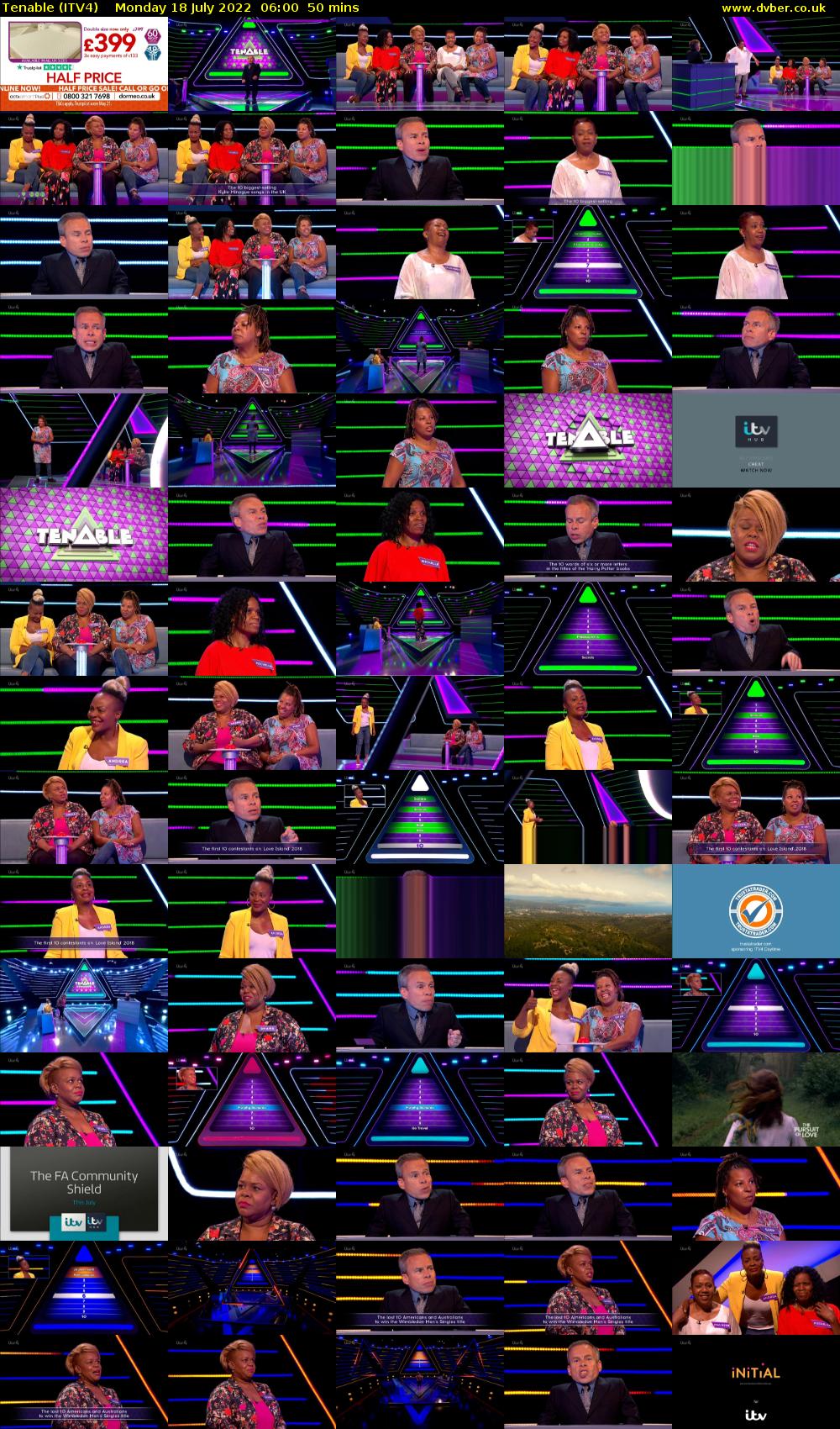Tenable (ITV4) Monday 18 July 2022 06:00 - 06:50