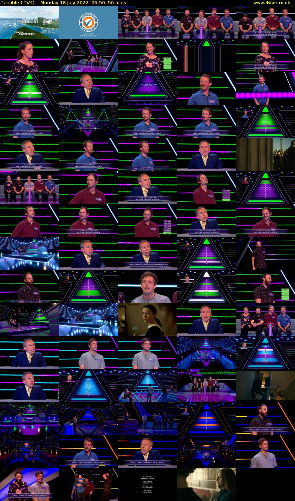 Tenable (ITV4) Monday 18 July 2022 06:50 - 07:40