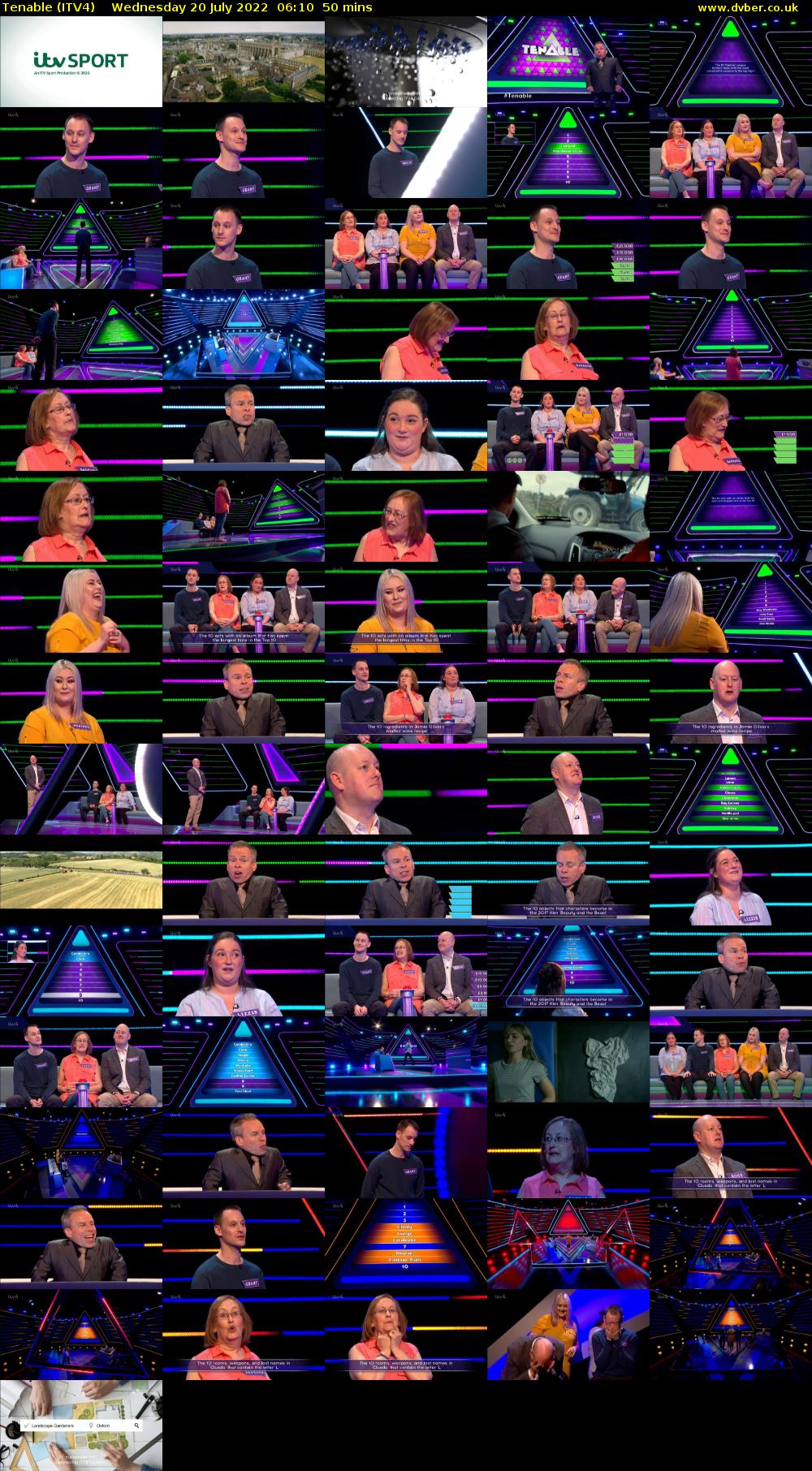 Tenable (ITV4) Wednesday 20 July 2022 06:10 - 07:00