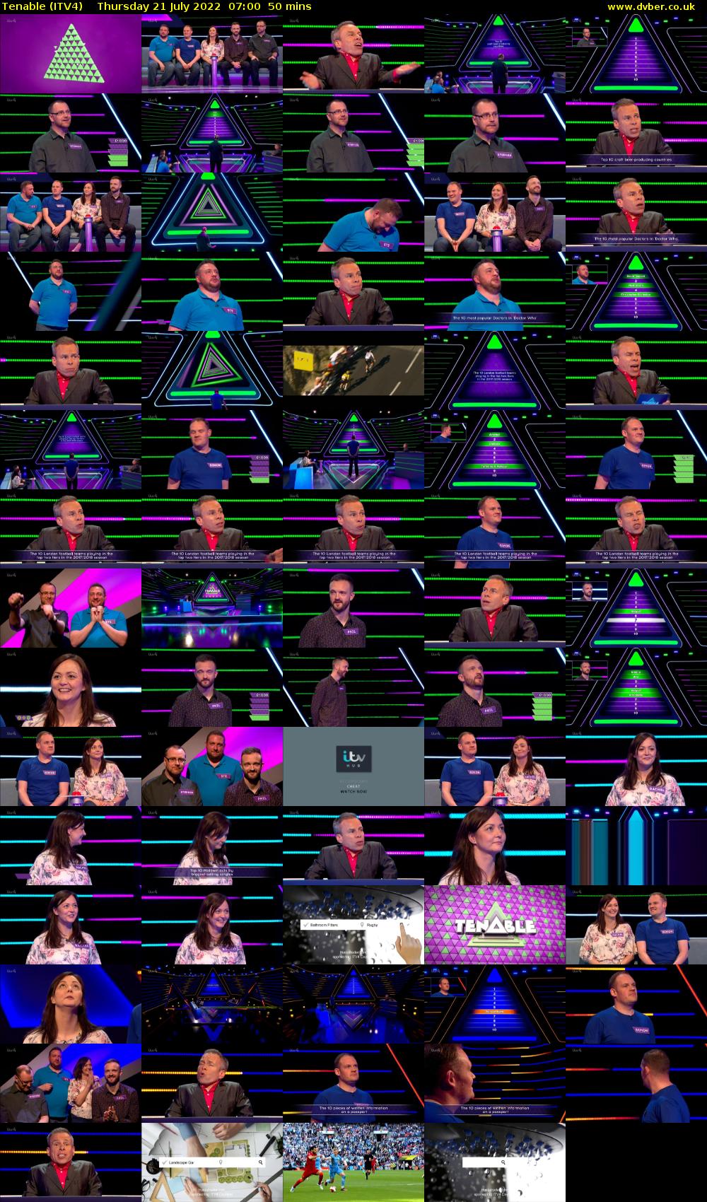 Tenable (ITV4) Thursday 21 July 2022 07:00 - 07:50