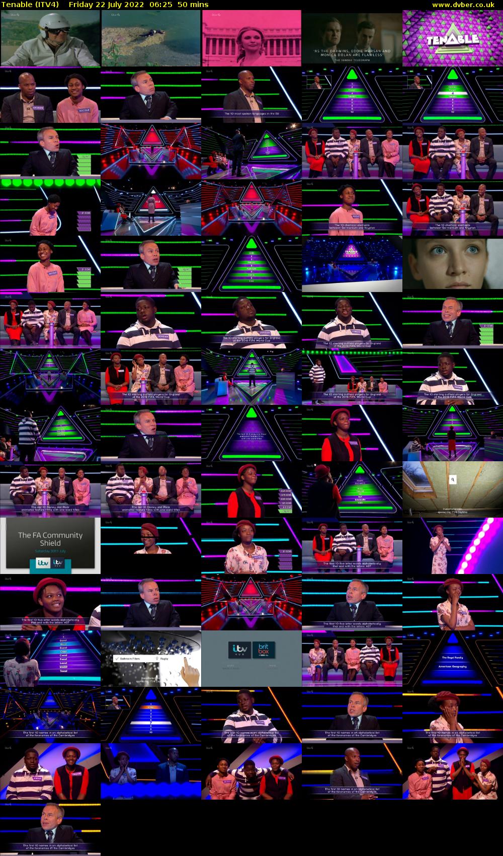 Tenable (ITV4) Friday 22 July 2022 06:25 - 07:15