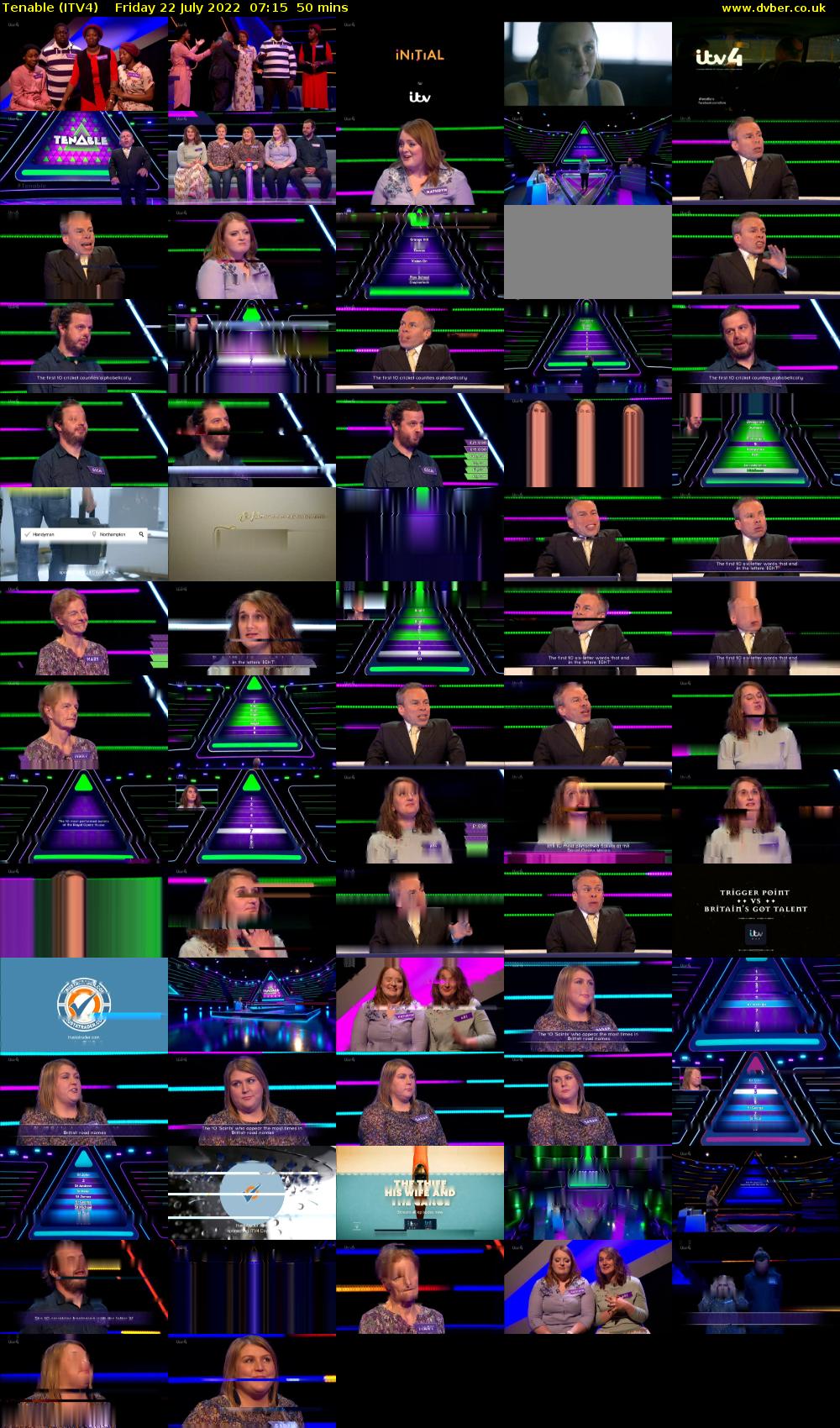 Tenable (ITV4) Friday 22 July 2022 07:15 - 08:05