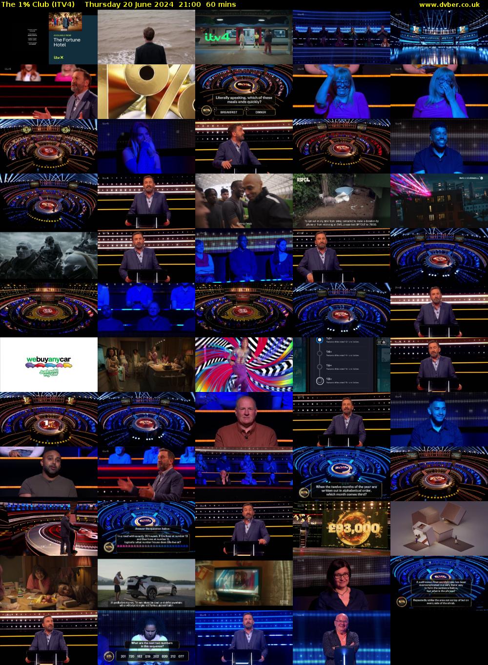The 1% Club (ITV4) Thursday 20 June 2024 21:00 - 22:00