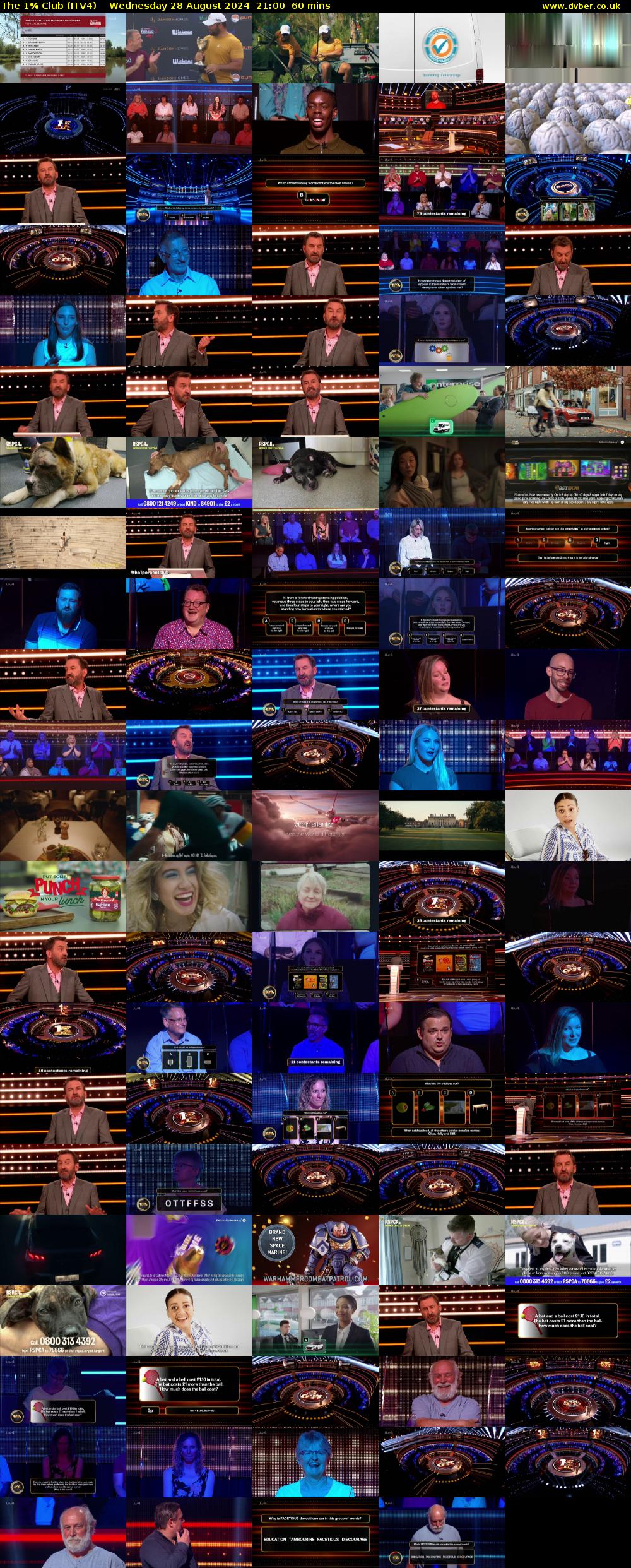 The 1% Club (ITV4) Wednesday 28 August 2024 21:00 - 22:00